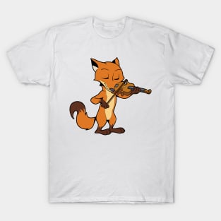 Comic fox playing violin T-Shirt